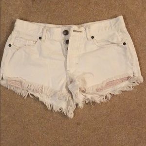 Free People White Denim Shorts